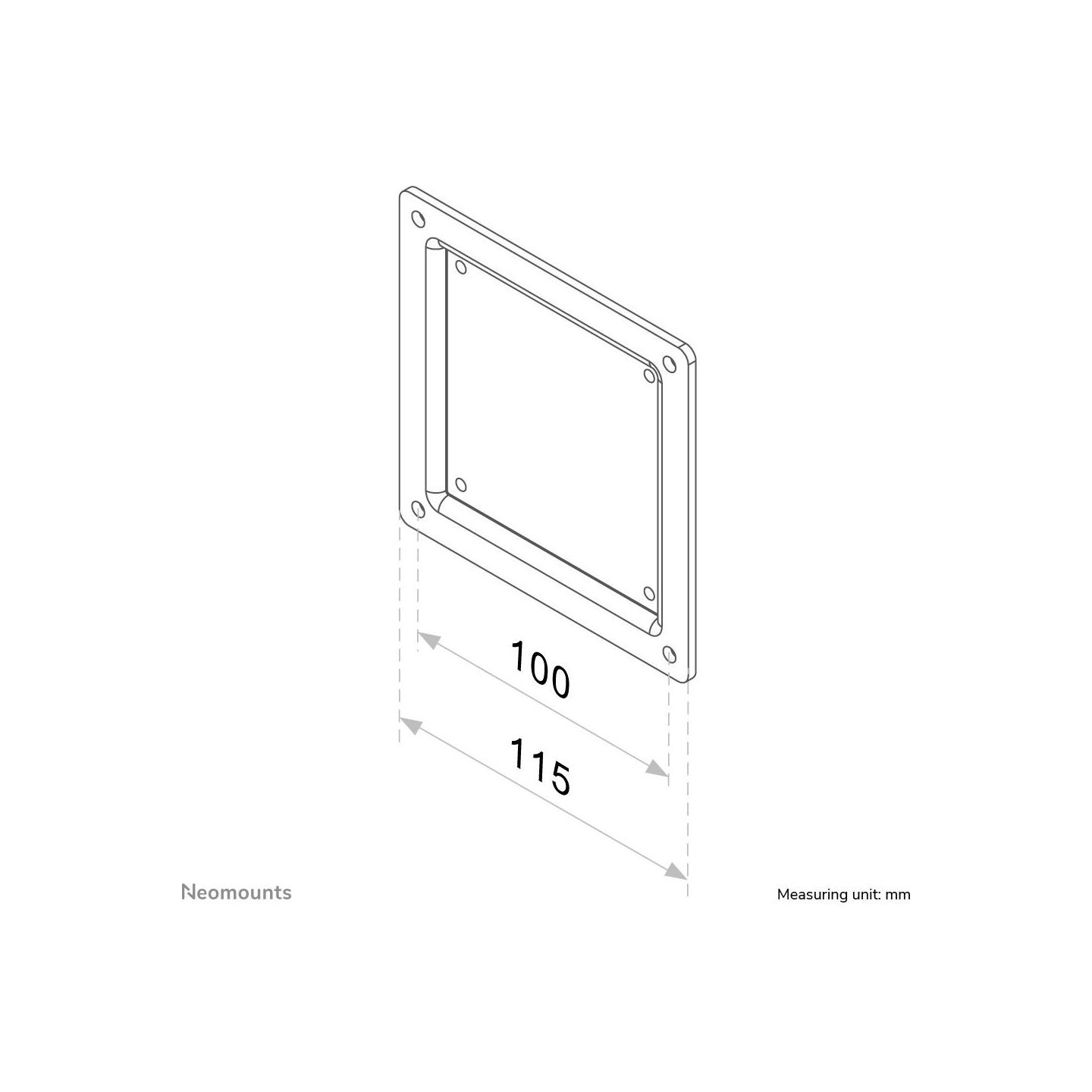 Neomounts NEWSTAR VESA CONVERSION PLATE - VESA 75 TO 100 - BLACK