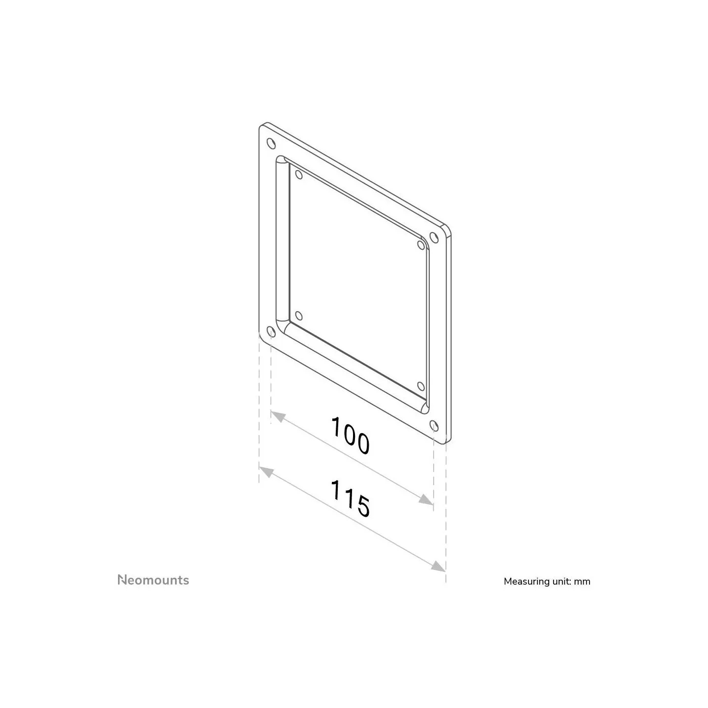 Neomounts NEWSTAR VESA CONVERSION PLATE - VESA 75 TO 100 - BLACK