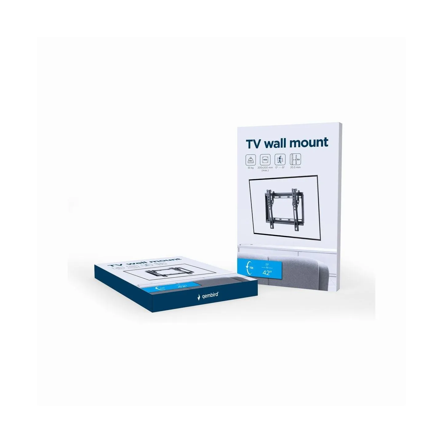 Gembird | Wall mount | WM-42T-04 | Tilt | 23-42 " | Black