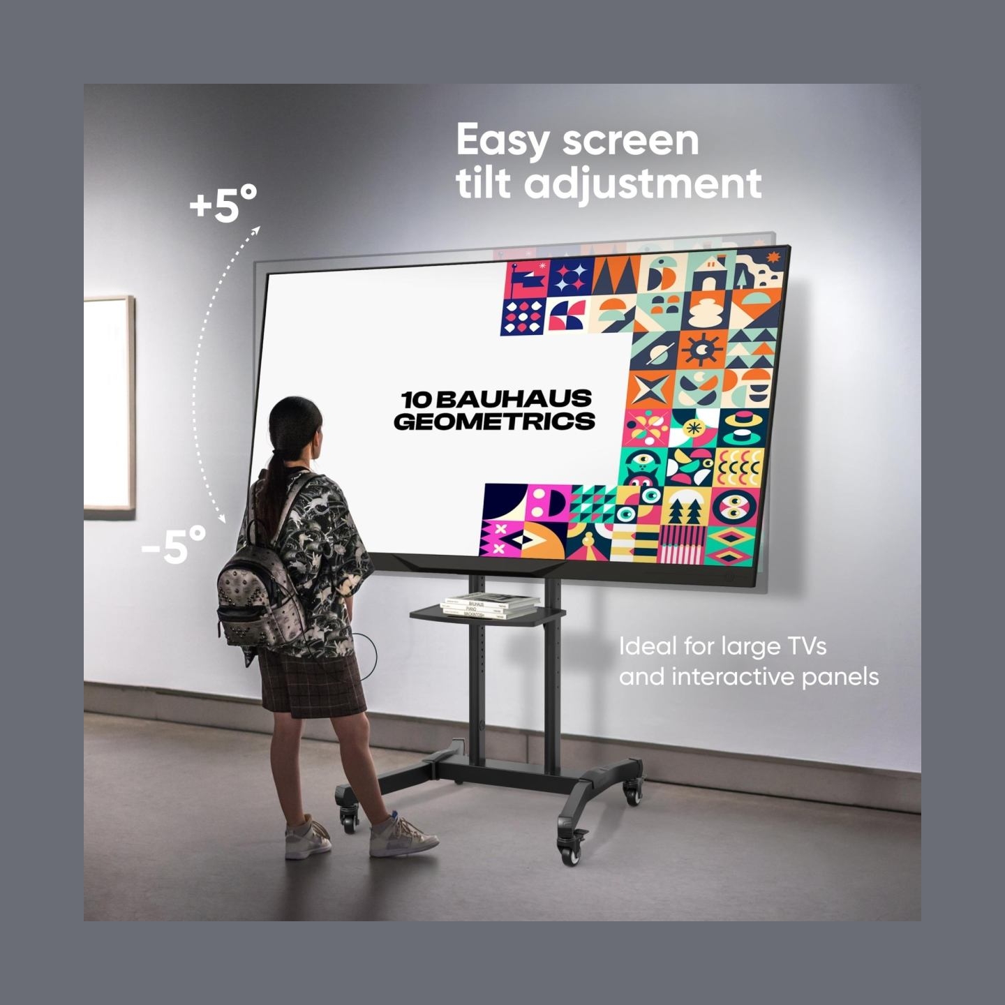 Onkron TV SET ACC MOBILE STAND/50-90"/BLACK TS1891-B ONKRON