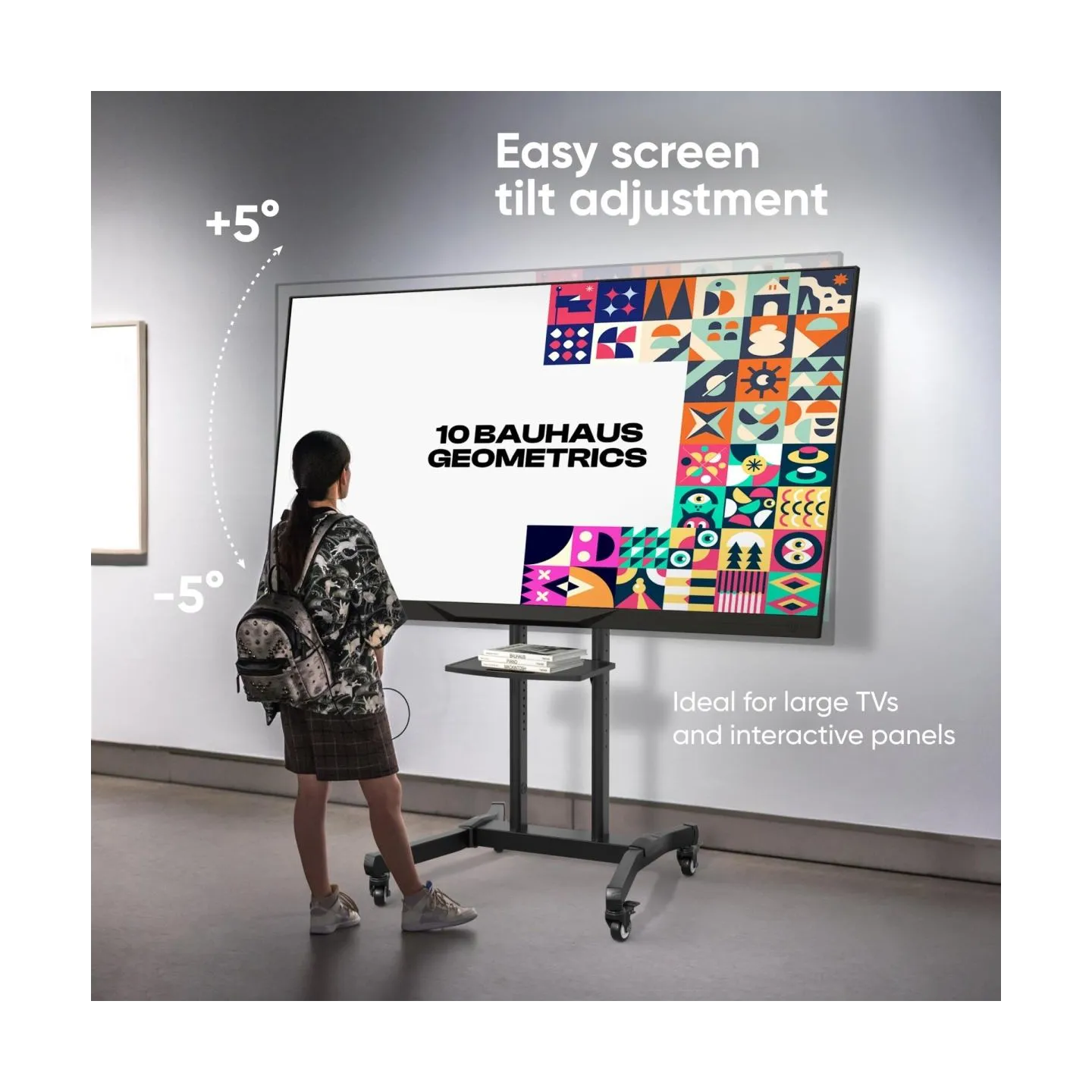 Onkron TV SET ACC MOBILE STAND/50-90"/BLACK TS1891-B ONKRON