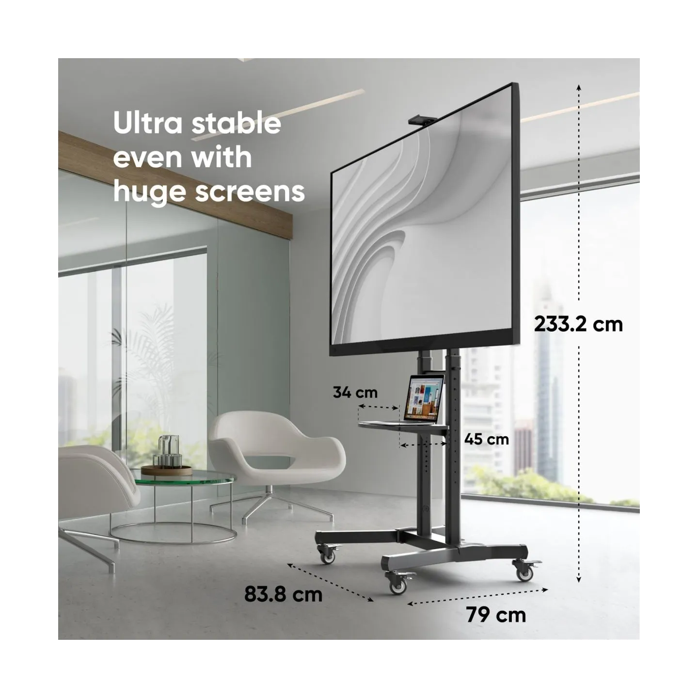 Onkron TV SET ACC MOBILE STAND/50-90"/BLACK TS1891-B ONKRON