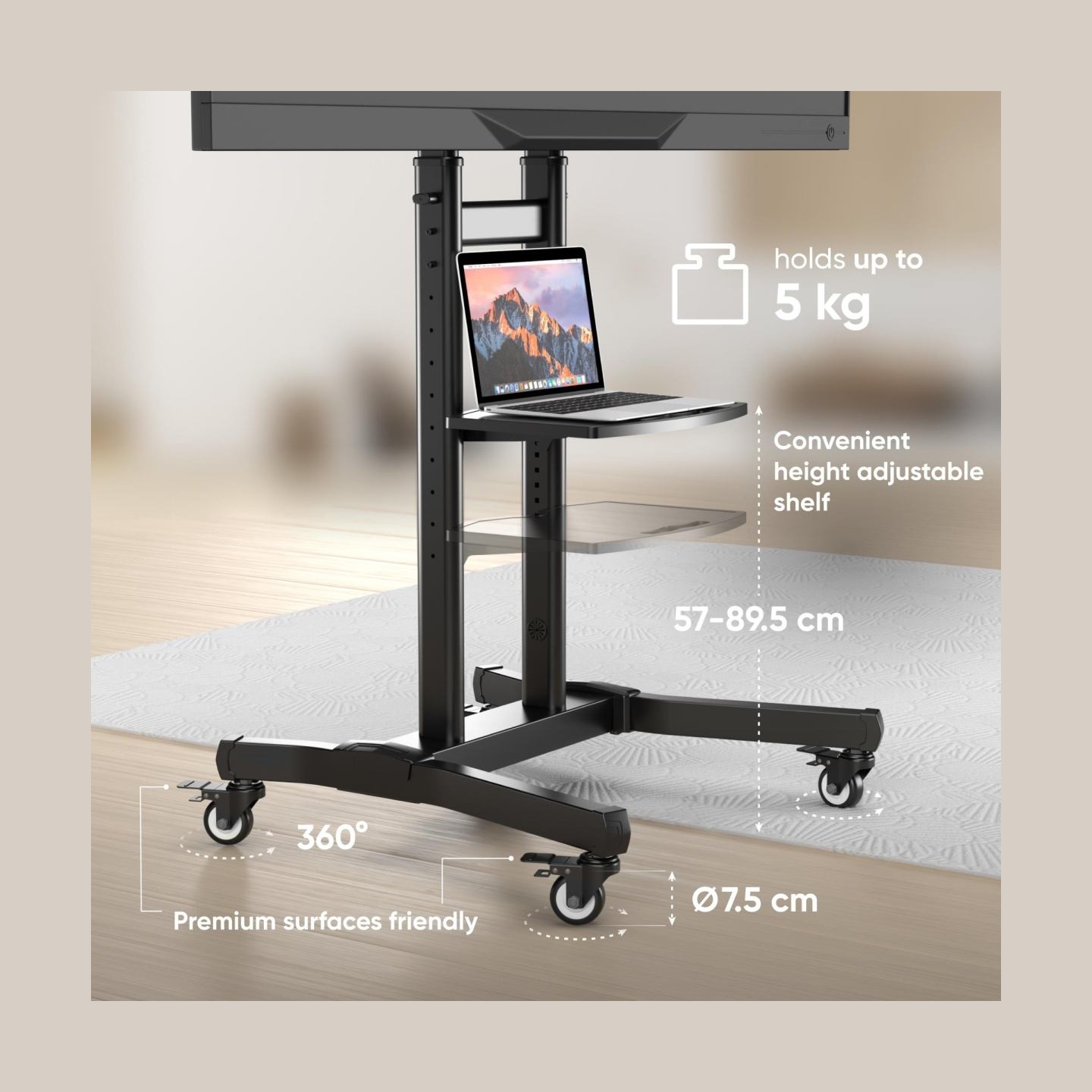 Onkron TV SET ACC MOBILE STAND/50-90"/BLACK TS1891-B ONKRON