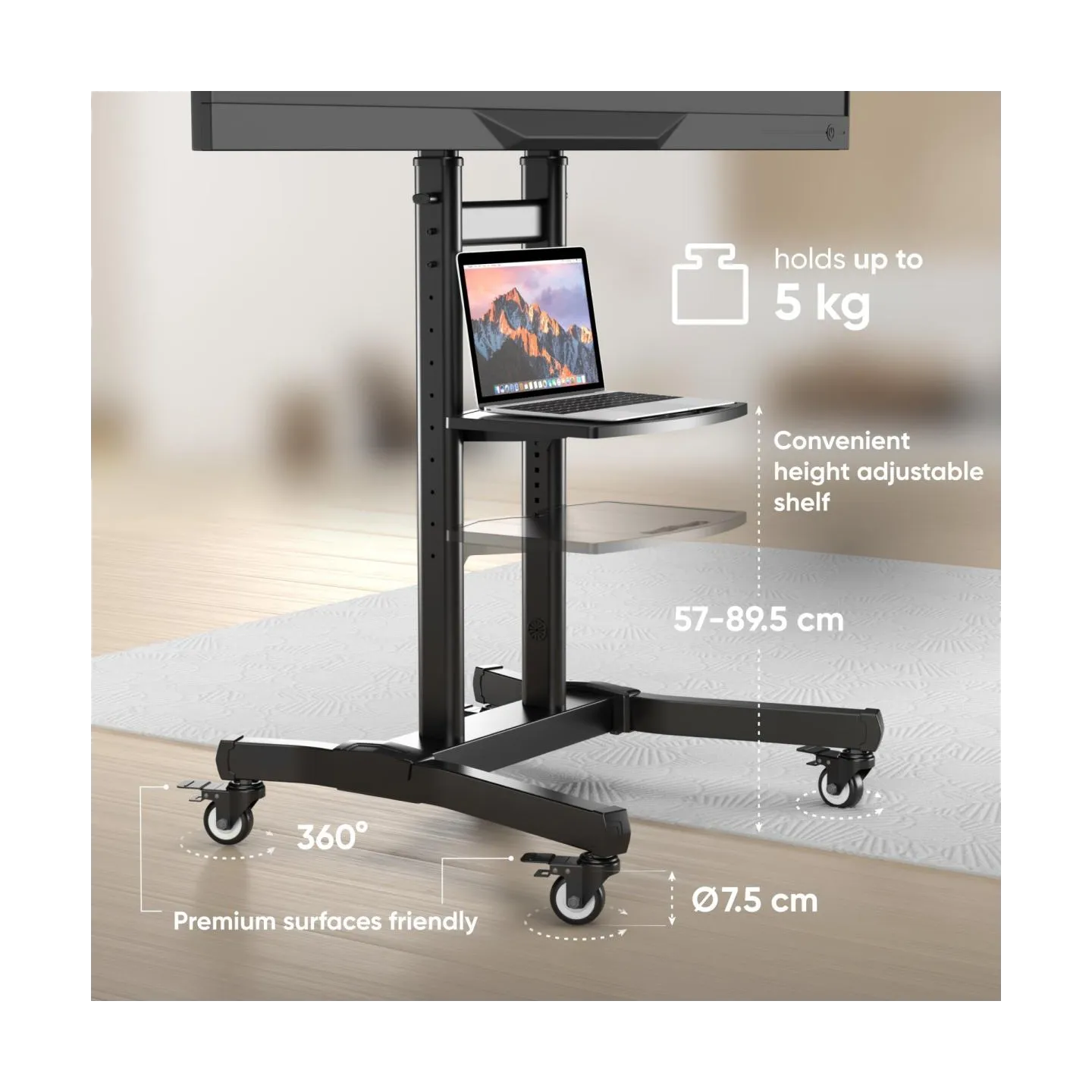 Onkron TV SET ACC MOBILE STAND/50-90"/BLACK TS1891-B ONKRON