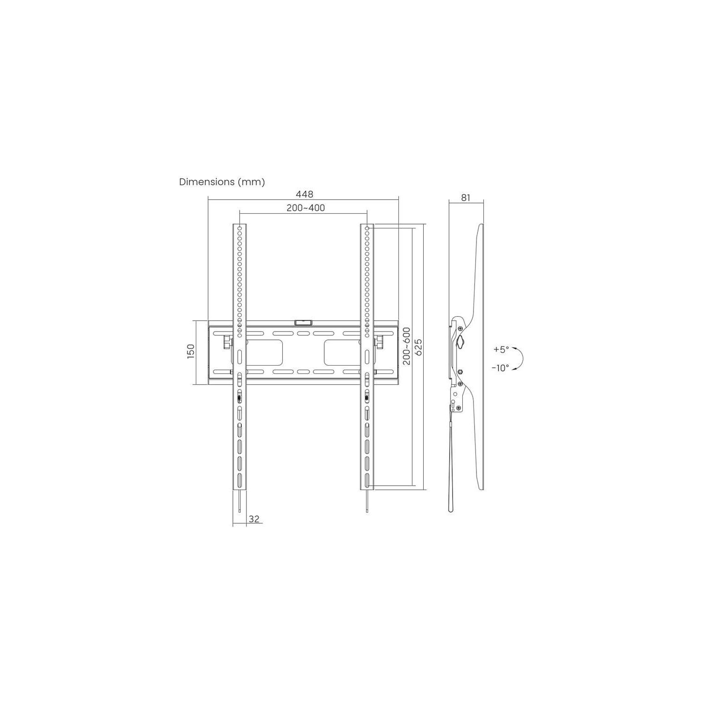 Gembird TV wall mount tilt 37-75