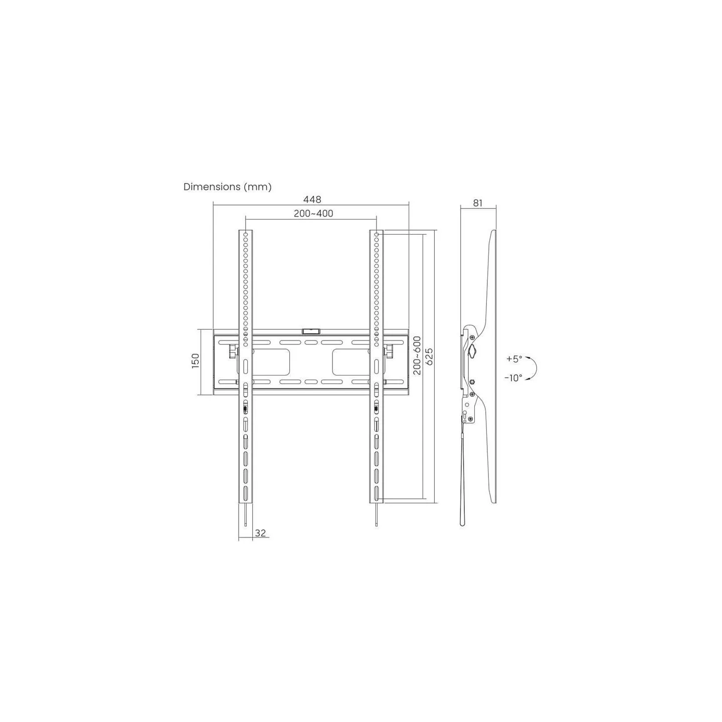 Gembird TV wall mount tilt 37-75