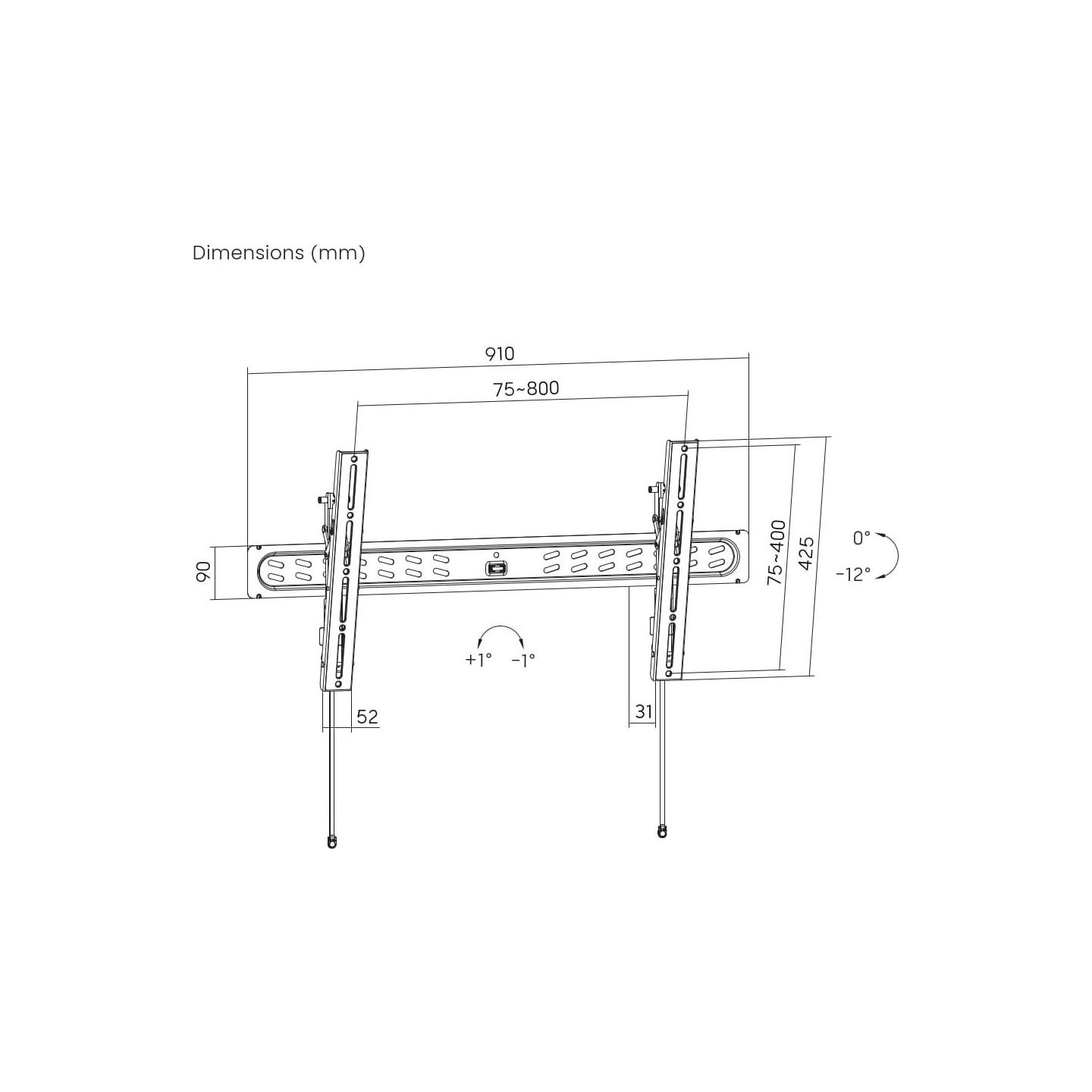 Gembird TV wall mount PRO series 43-95