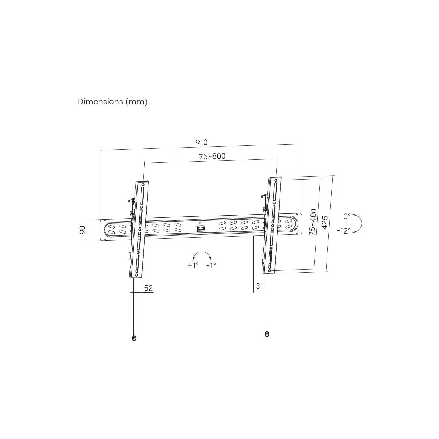 Gembird TV wall mount PRO series 43-95