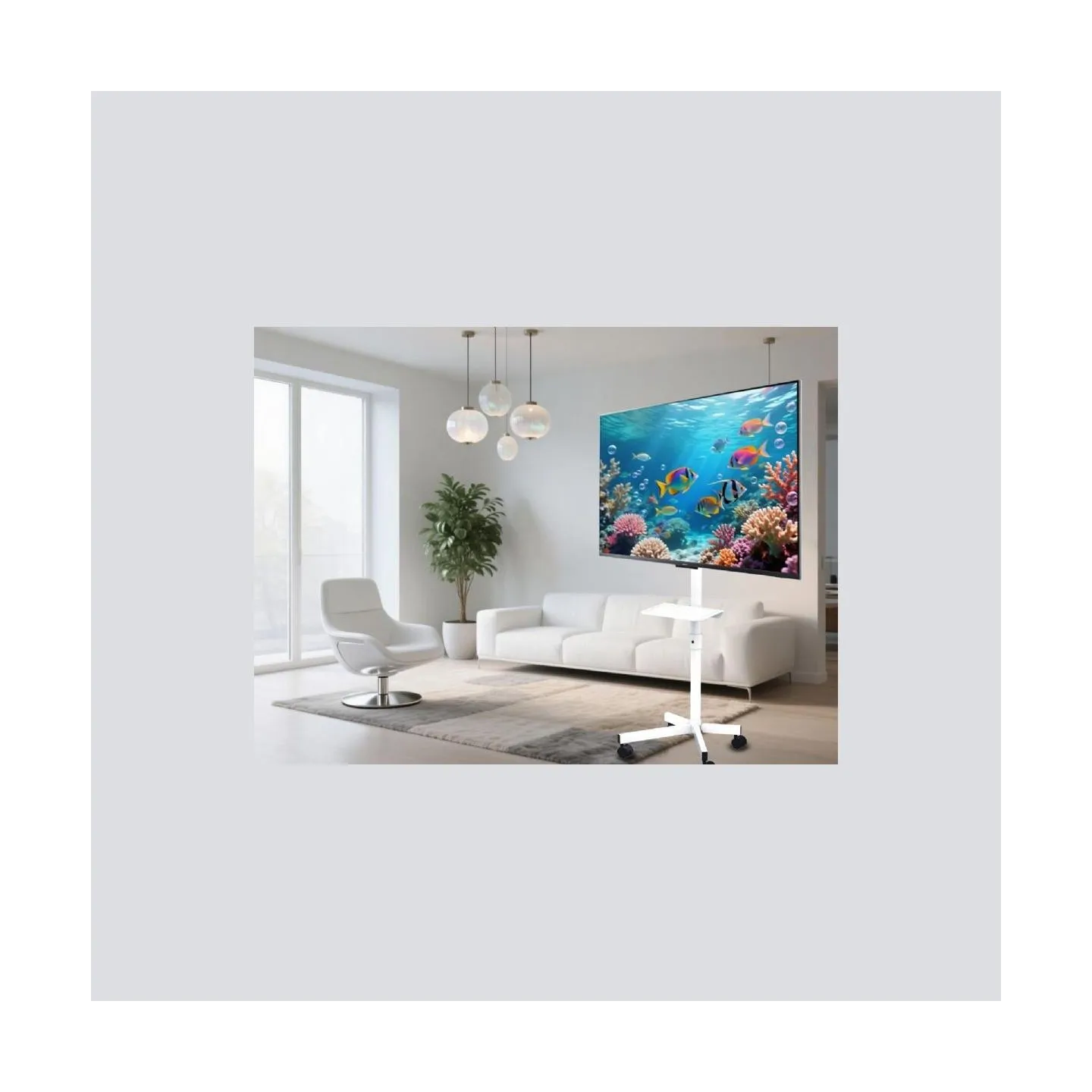 Gembird TV SET ACC FLOOR STAND 32-55"/TVS-55T-03-W GEMBIRD