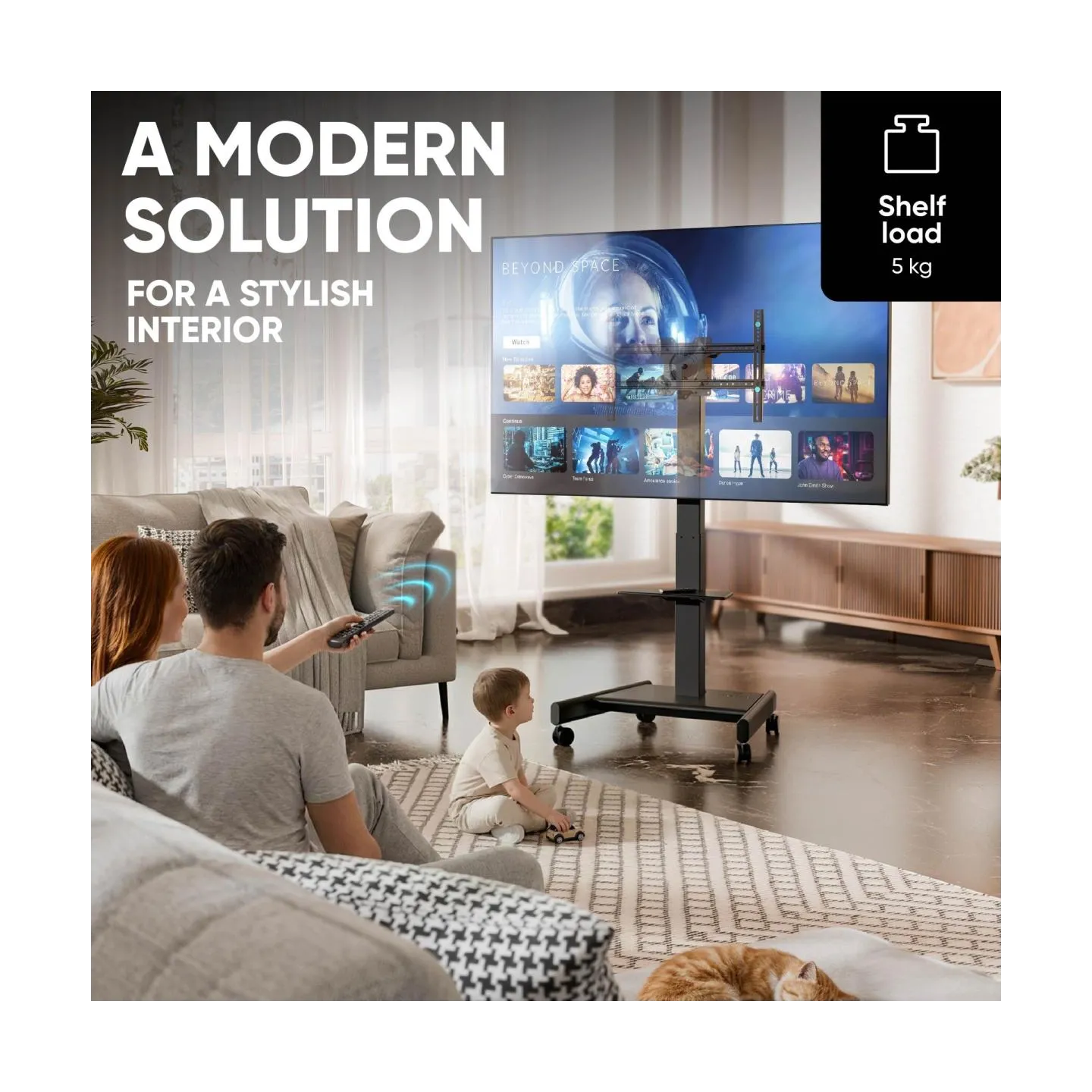 Onkron TV SET ACC MOBILE STAND/43-75"/BLACK TS1552E-B ONKRON