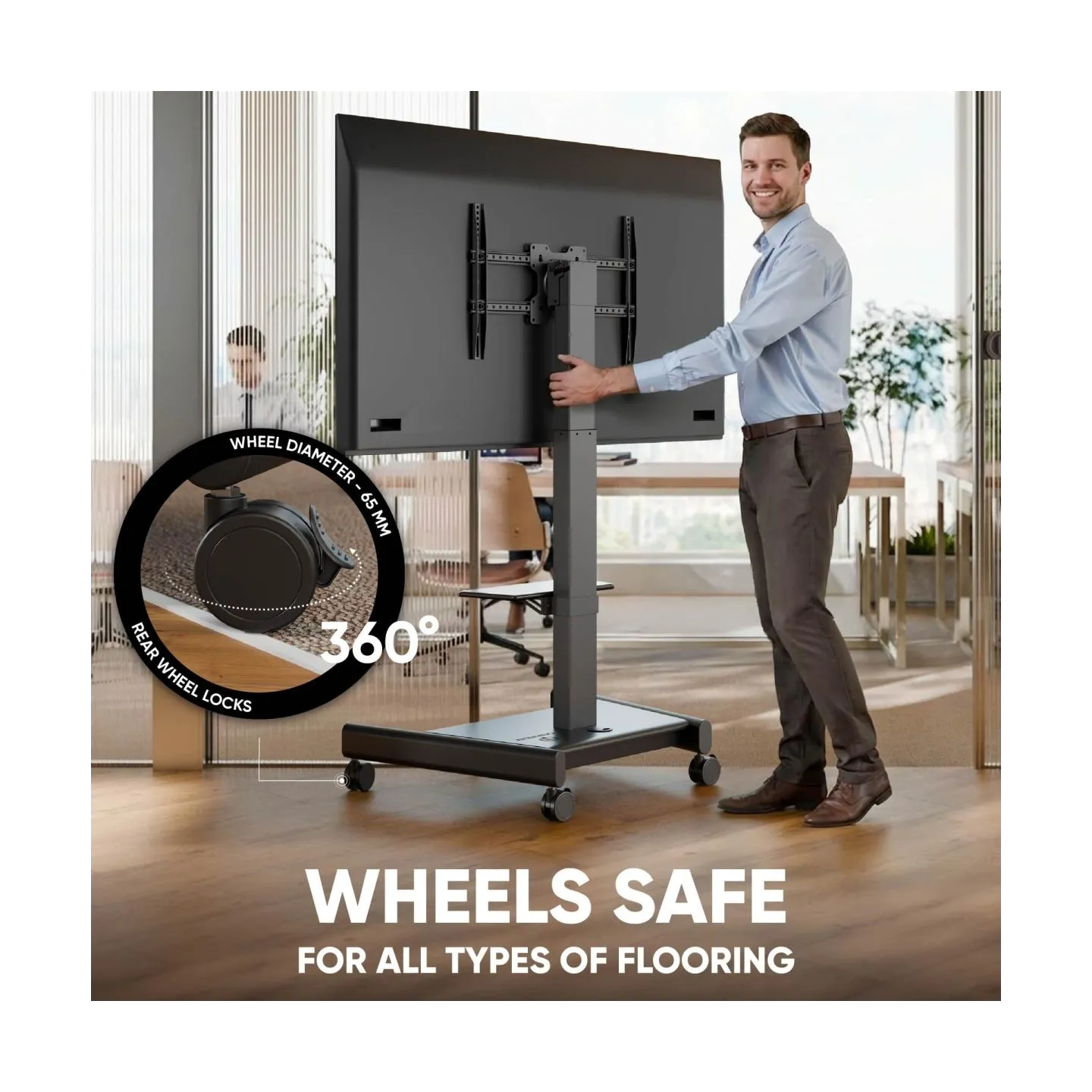 Onkron TV SET ACC MOBILE STAND/43-75"/BLACK TS1552E-B ONKRON