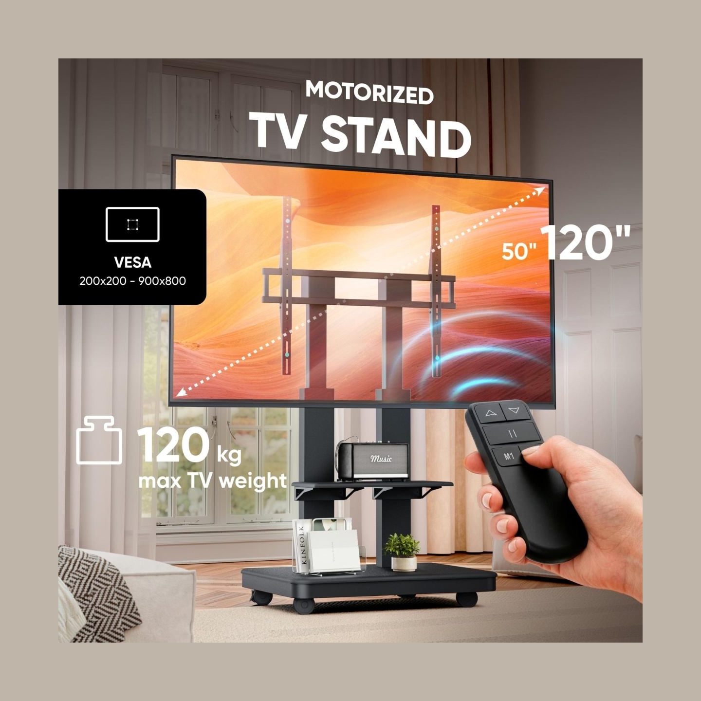 Onkron TV SET ACC MOBILE STAND/50-120/BLACK TS2811E-B ONKRON