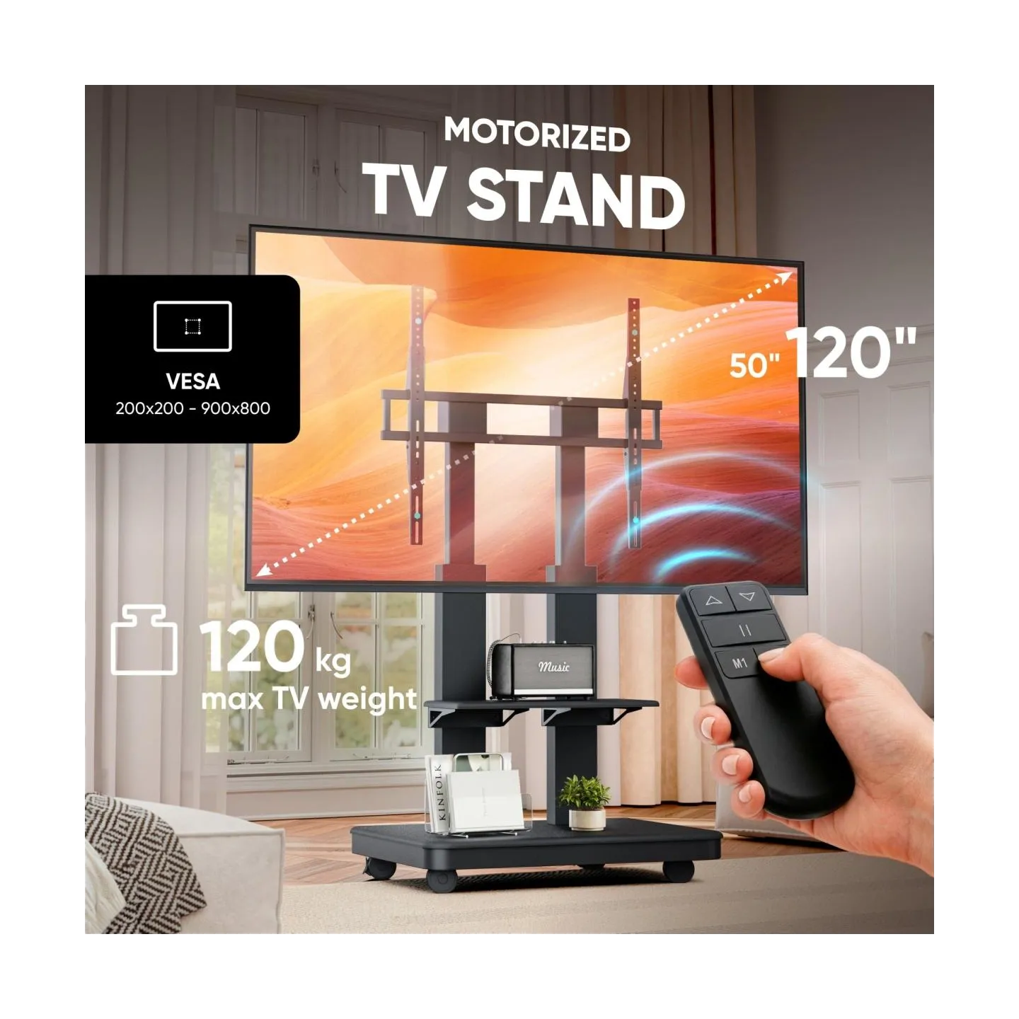 Onkron TV SET ACC MOBILE STAND/50-120/BLACK TS2811E-B ONKRON