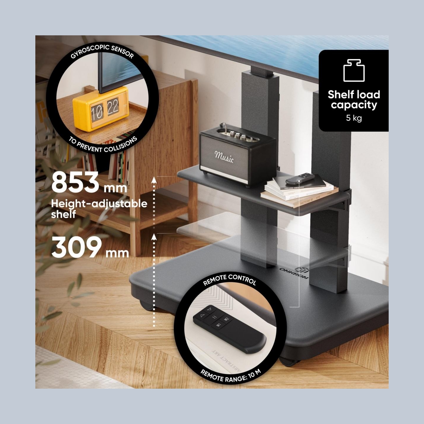 Onkron TV SET ACC MOBILE STAND/50-120/BLACK TS2811E-B ONKRON