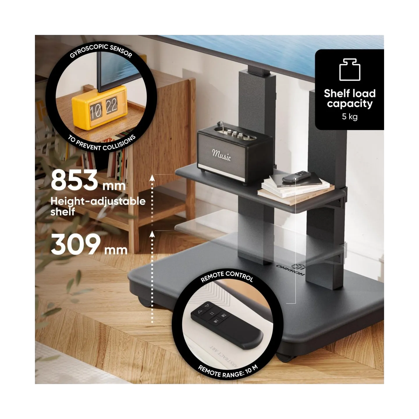 Onkron TV SET ACC MOBILE STAND/50-120/BLACK TS2811E-B ONKRON
