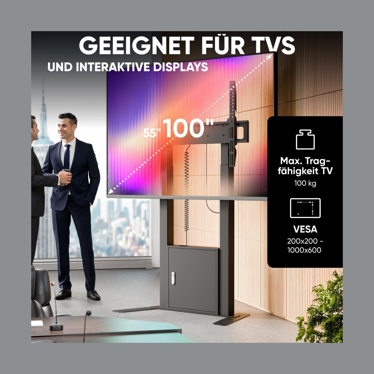 Onkron TV SET ACC FLOOR STAND /55-100/BLACK FPRO2L-40-B ONKRON