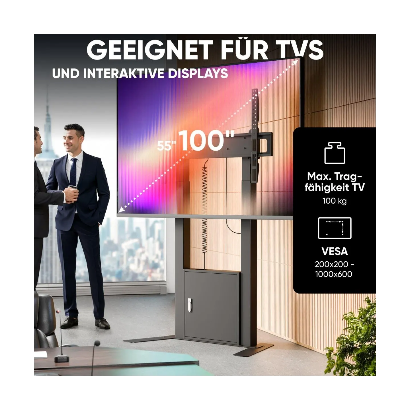 Onkron TV SET ACC FLOOR STAND /55-100/BLACK FPRO2L-40-B ONKRON