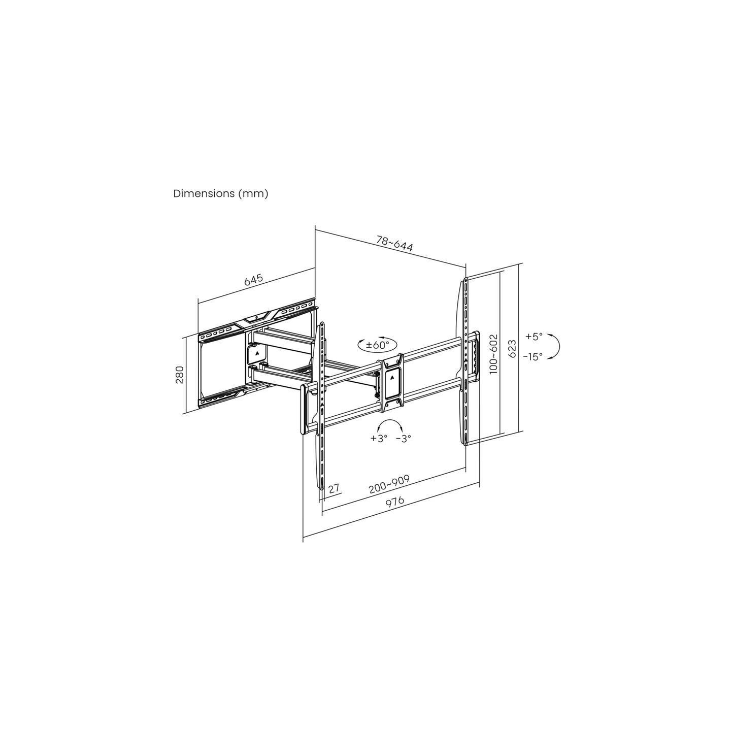 Gembird Full-motion TV wall mount 50-105