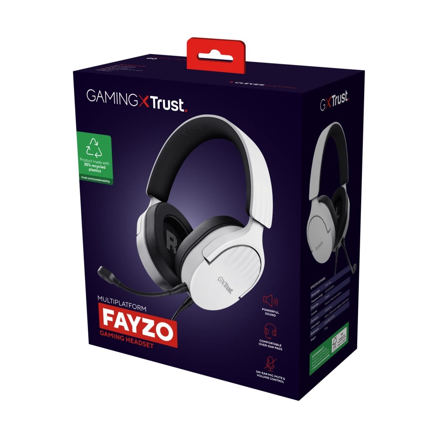 Trust HEADSET GXT489W FAYZO/WHT 25210 TRUST