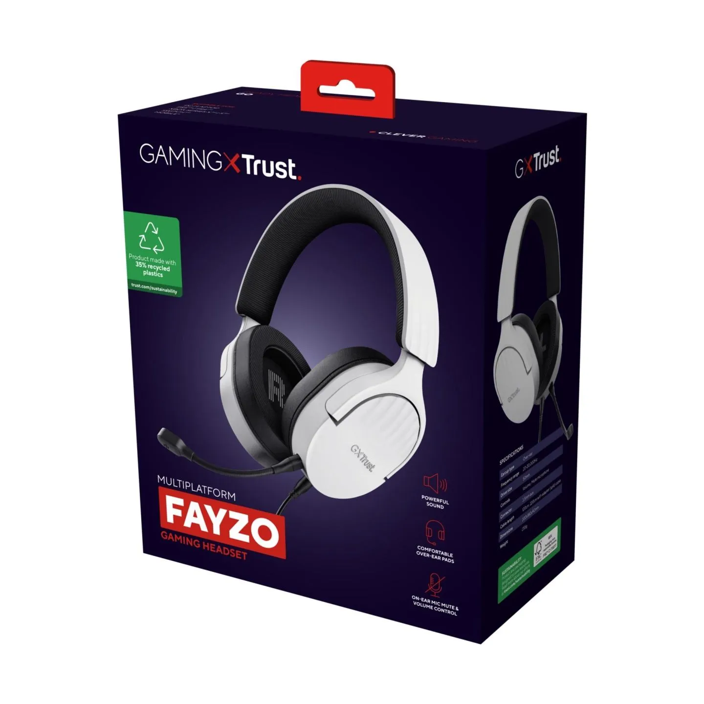 Trust HEADSET GXT489W FAYZO/WHT 25210 TRUST