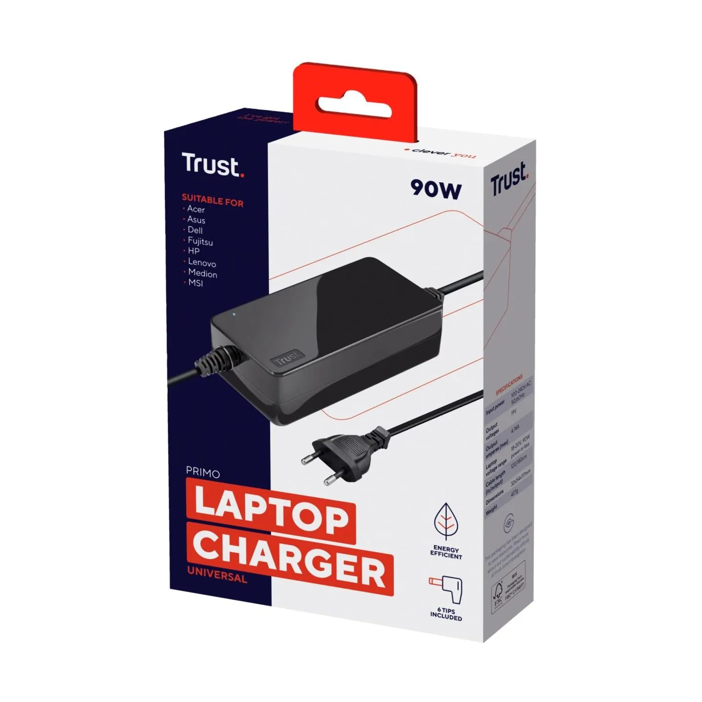 Trust NB ACC AC ADAPTER 90W PRIMO/BLACK 22142 TRUST