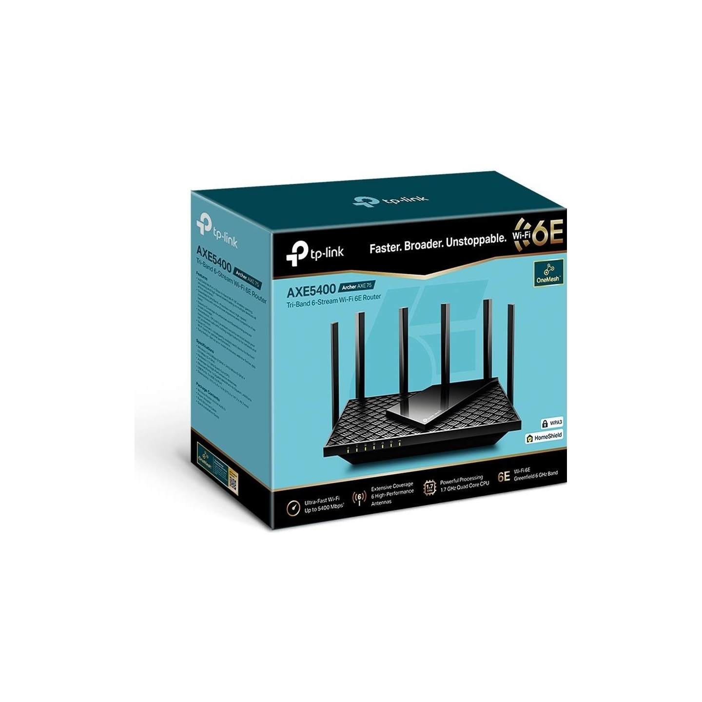 Tp-Link Wireless Router|TP-LINK|Wireless Router|5400 Mbps|Wi-Fi 6e|USB 3.0|Number of antennas 6|ARCHERAXE75