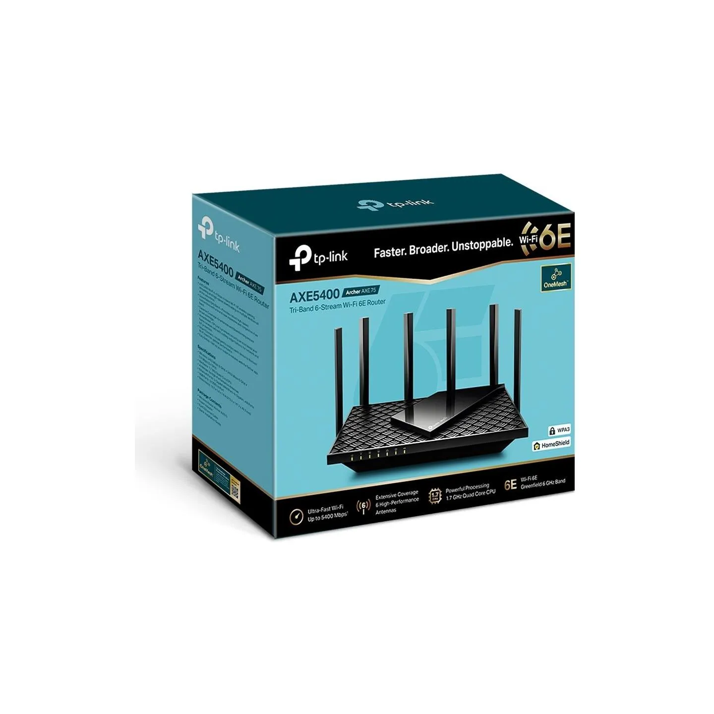 Tp-Link Wireless Router|TP-LINK|Wireless Router|5400 Mbps|Wi-Fi 6e|USB 3.0|Number of antennas 6|ARCHERAXE75
