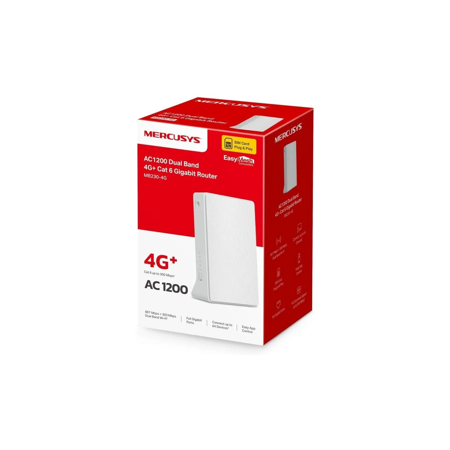 Mercusys Wireless Router|MERCUSYS|Router|LAN \ WAN ports 1|4G|MB230-4G
