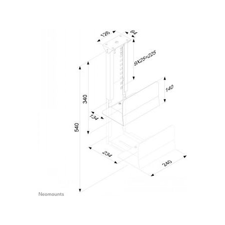 Neomounts BY NEWSTAR CPU HOLDER (HEIGHT PC: 39-54 CM / WIDTH PC: 13-23 CM)