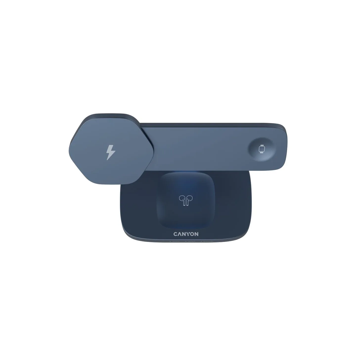Canyon Wireless Charging Station Hexagon 310 3in1 DarkGrey/Blue