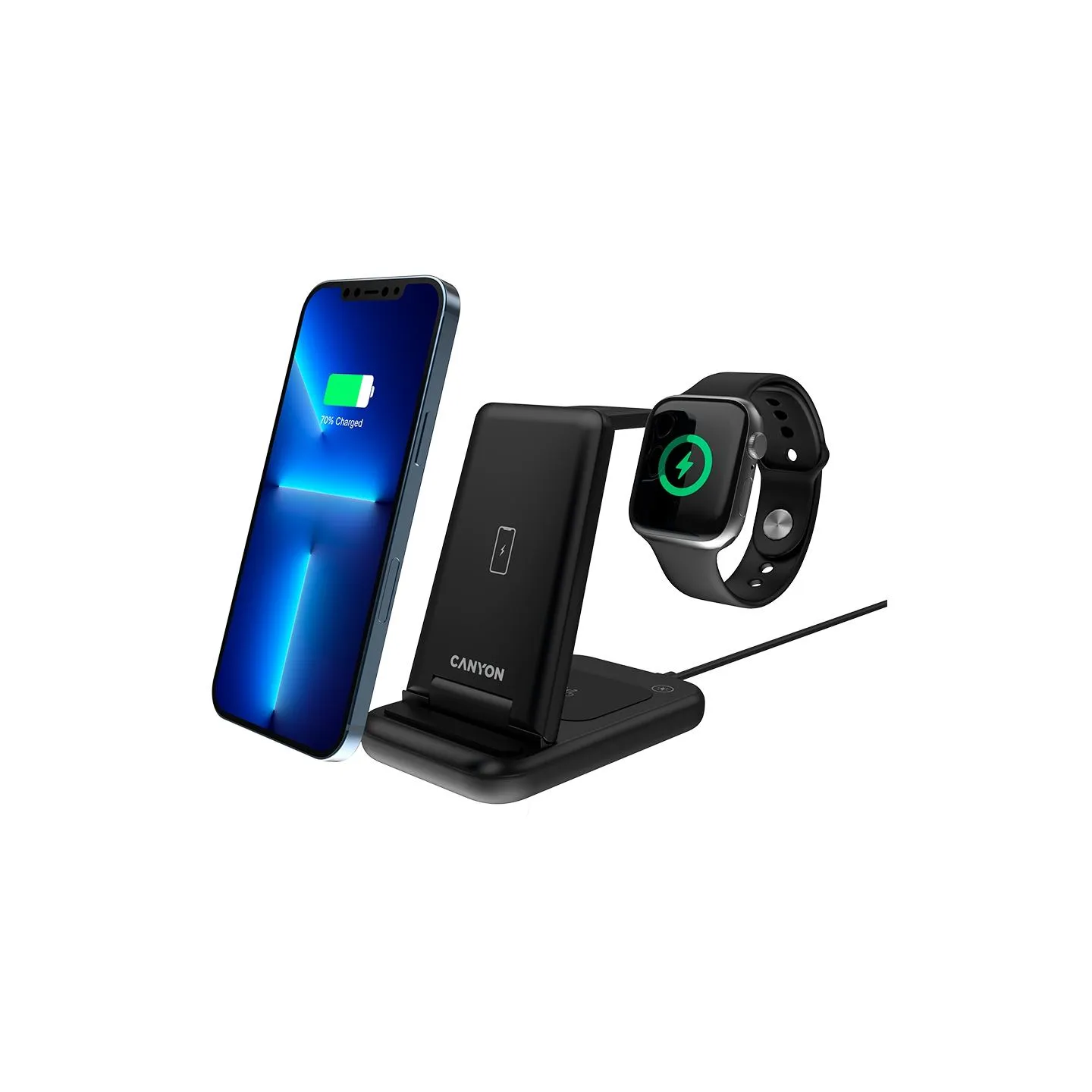 Canyon wireless charger WS-304 15W 3in1 Black