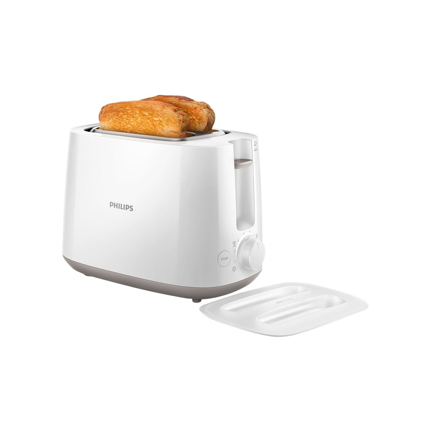 Philips Daily Collection Toaster HD2582/00 8 settings Integrated bun warming rack Compact design Dust cover / HD2582/00