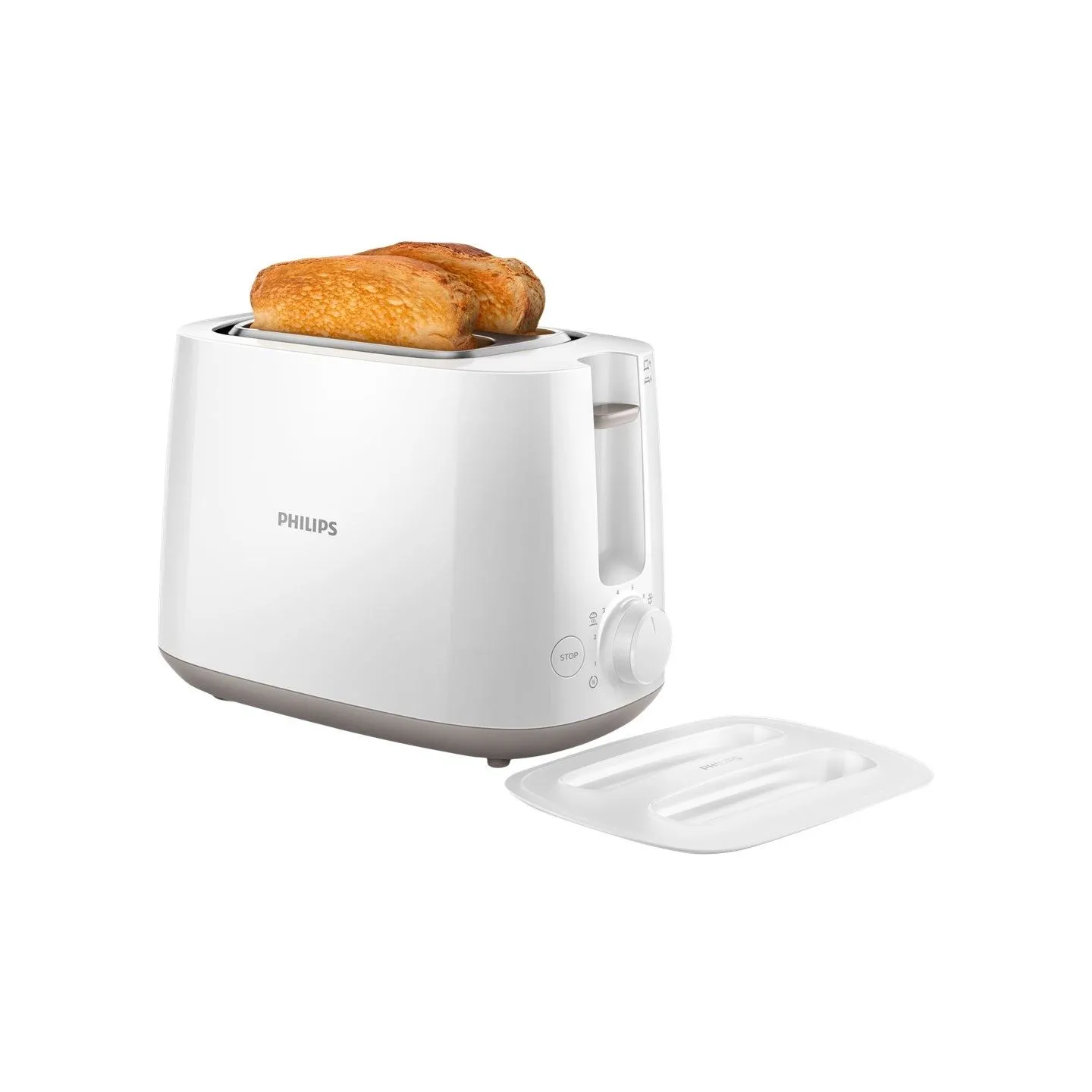 Philips Daily Collection Toaster HD2582/00 8 settings Integrated bun warming rack Compact design Dust cover / HD2582/00