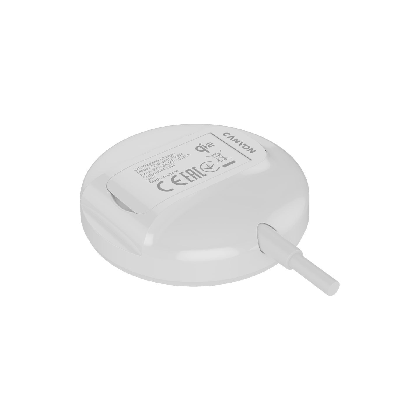 Canyon wireless charger WS-105 15W Qi2 White