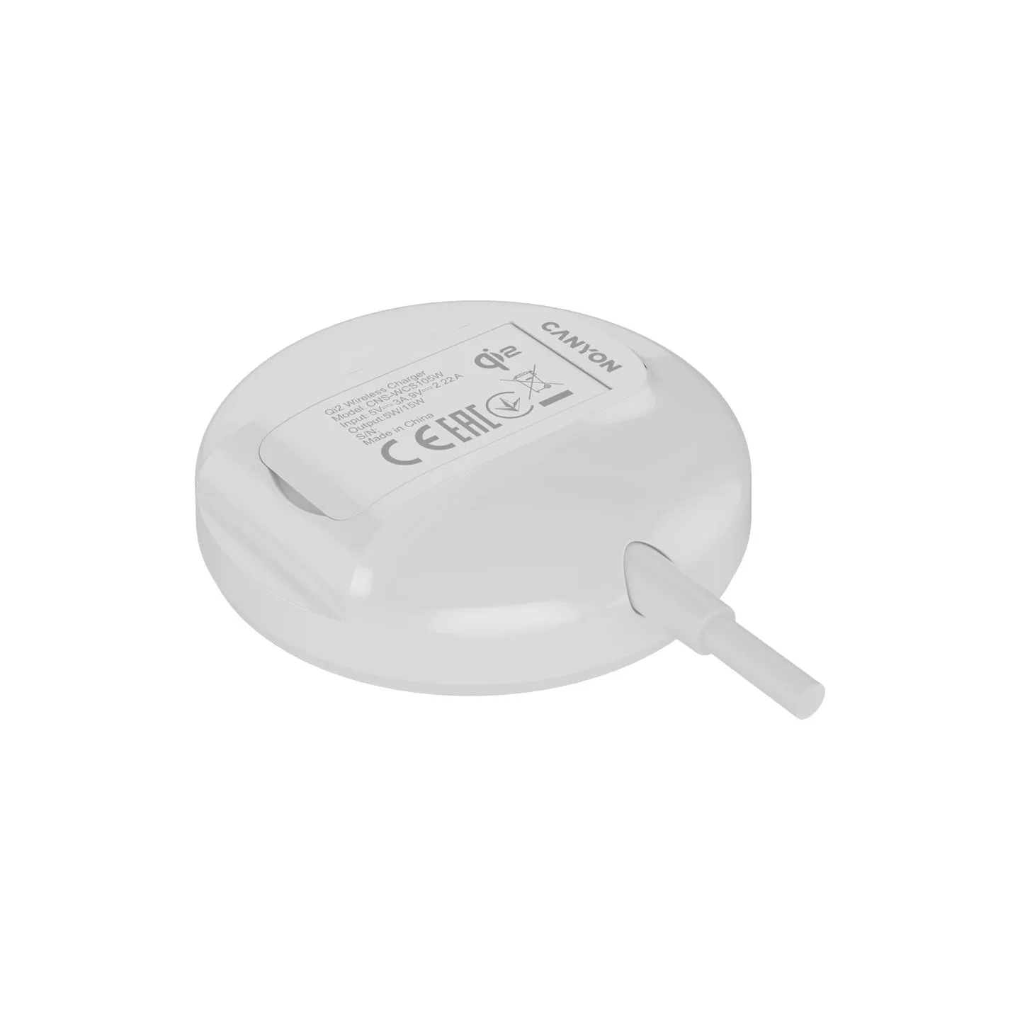 Canyon wireless charger WS-105 15W Qi2 White