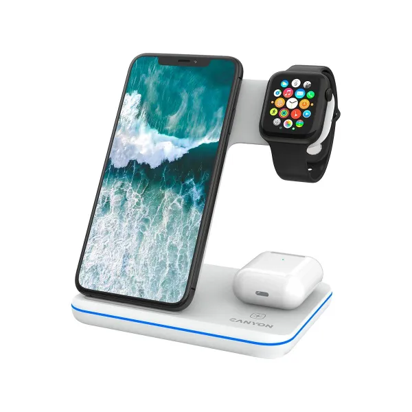 Canyon wireless charger WS-303 15W 3in1 White