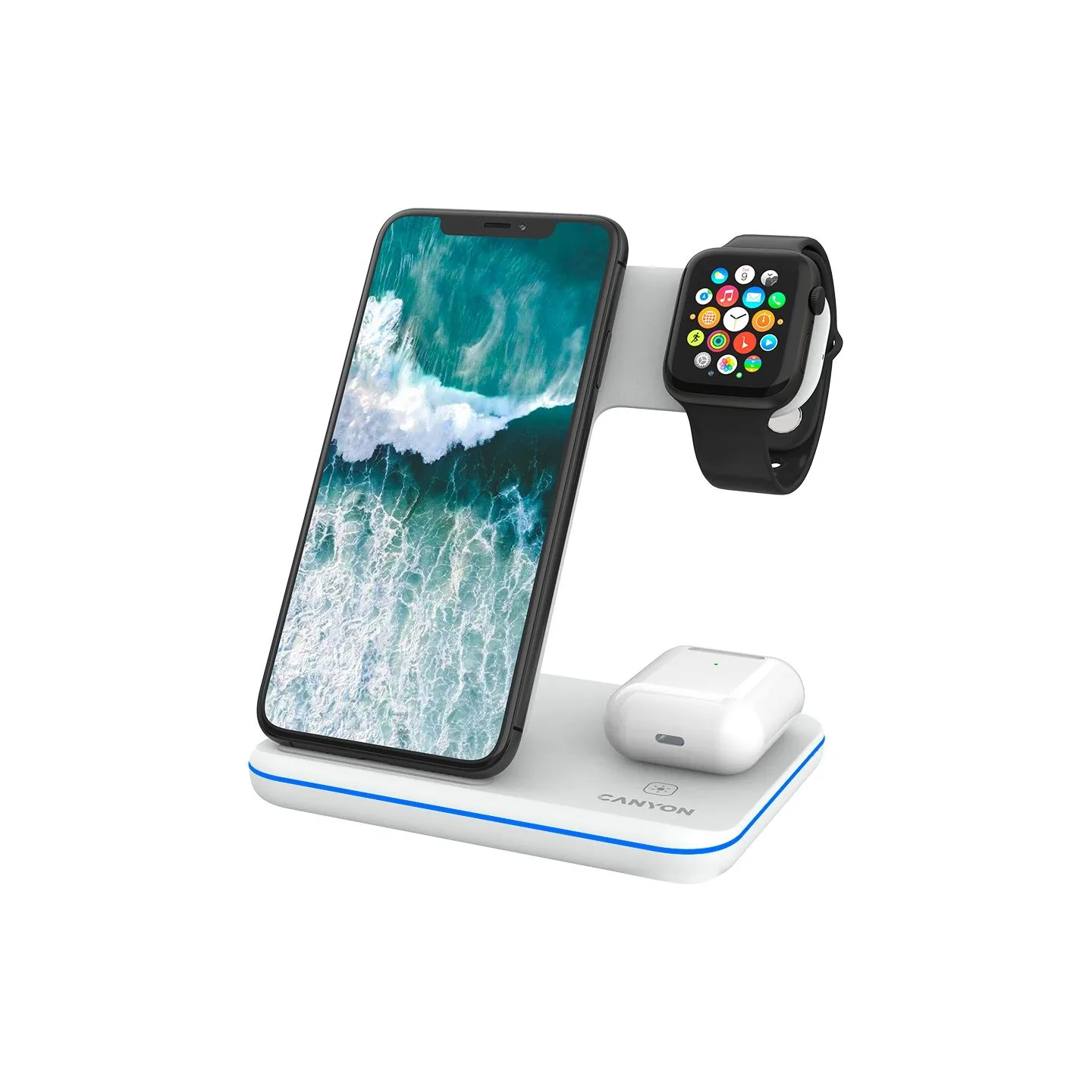 Canyon wireless charger WS-303 15W 3in1 White