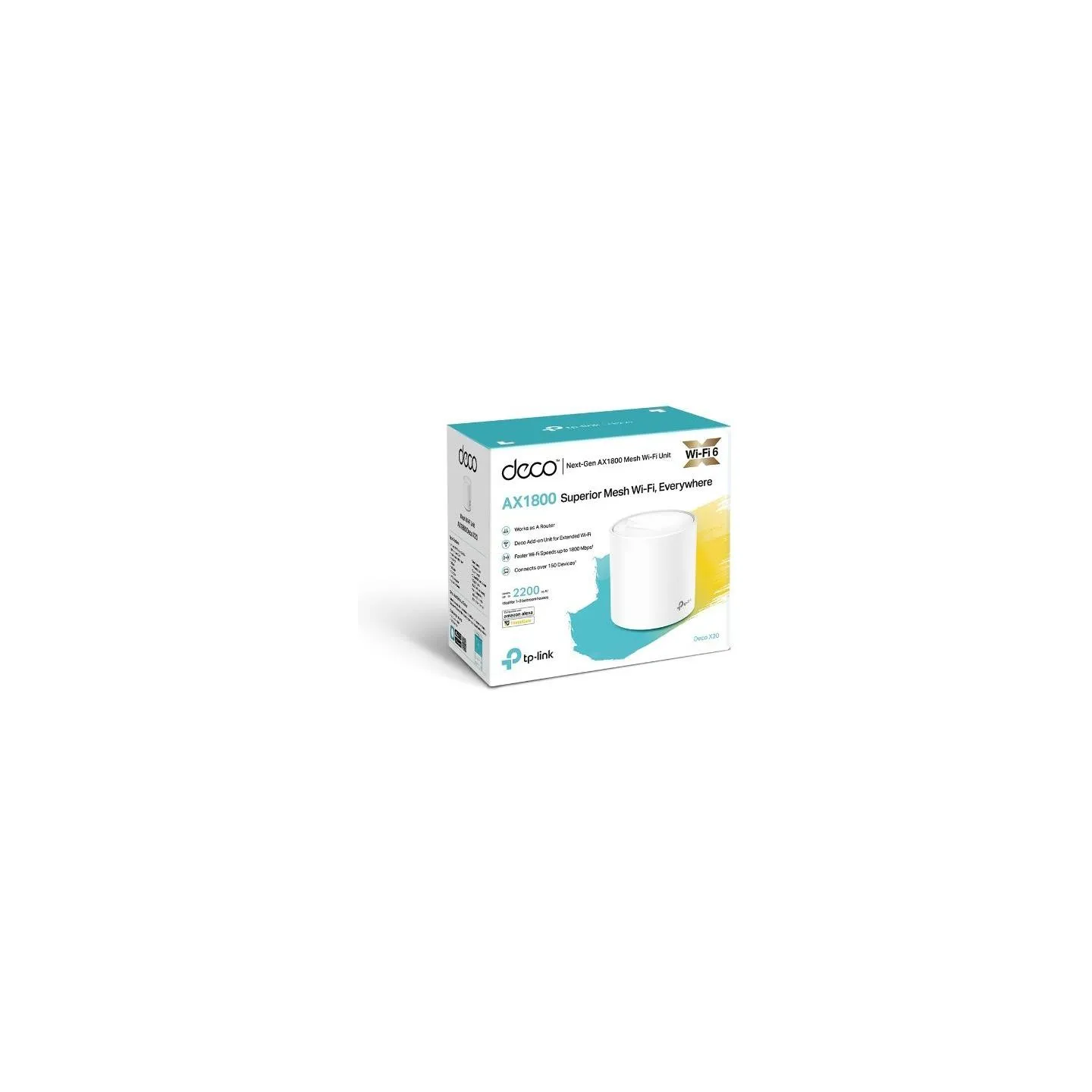 Tp-Link Wireless Router|TP-LINK|Wireless Router|1800 Mbps|Mesh|IEEE 802.11a|IEEE 802.11n|IEEE 802.11ac|IEEE 802.11ax|DECOX20(1-P