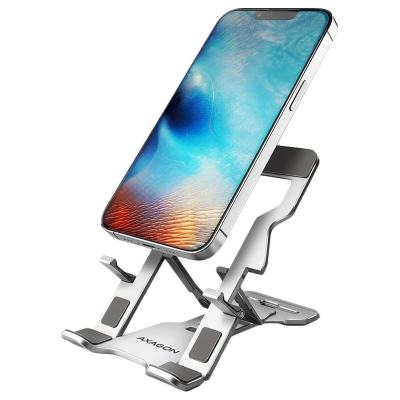 Axagon STND-M PHONE / TABLET STANDAluminum stand for 4“ – 10.5“ phones and tablets. Five adjustable positions.