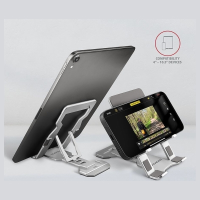 Axagon STND-M PHONE / TABLET STANDAluminum stand for 4“ – 10.5“ phones and tablets. Five adjustable positions.