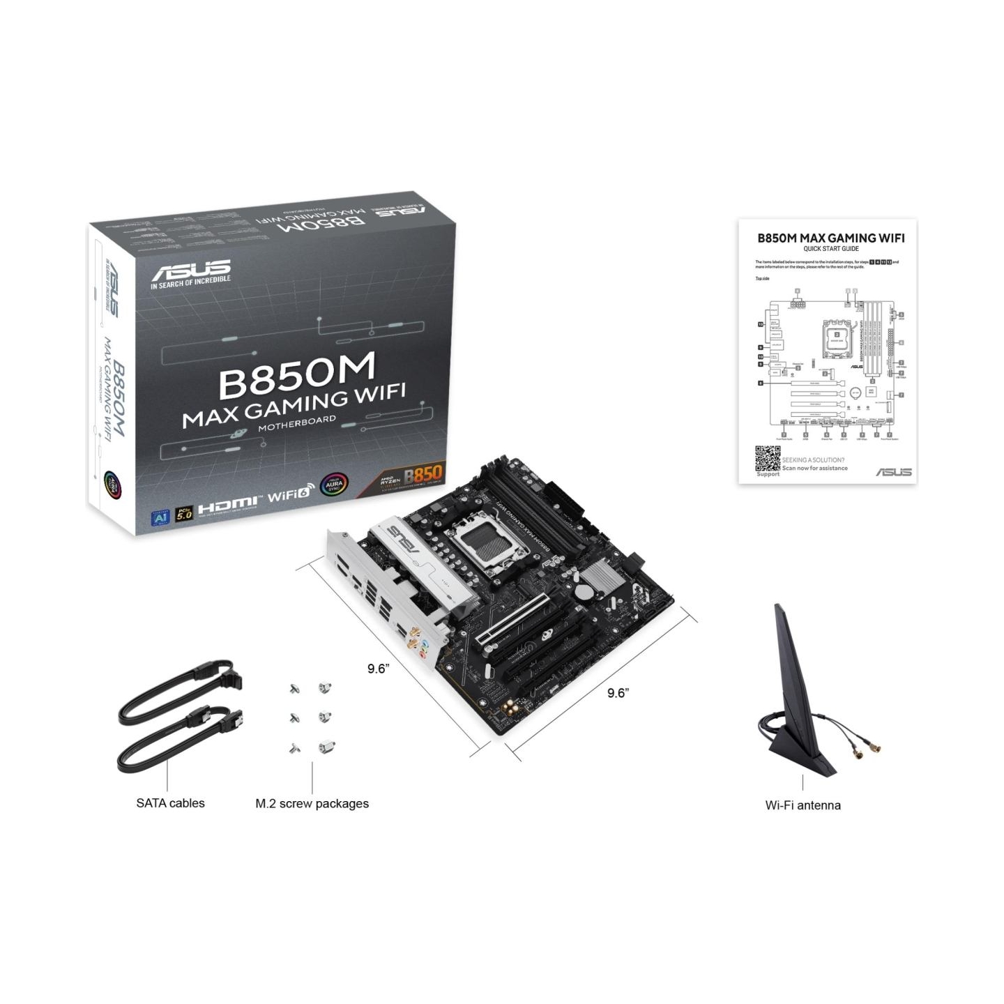 Asus Motherboard B850M MAX GAMING WIFI AM5 4DDR5 mATX