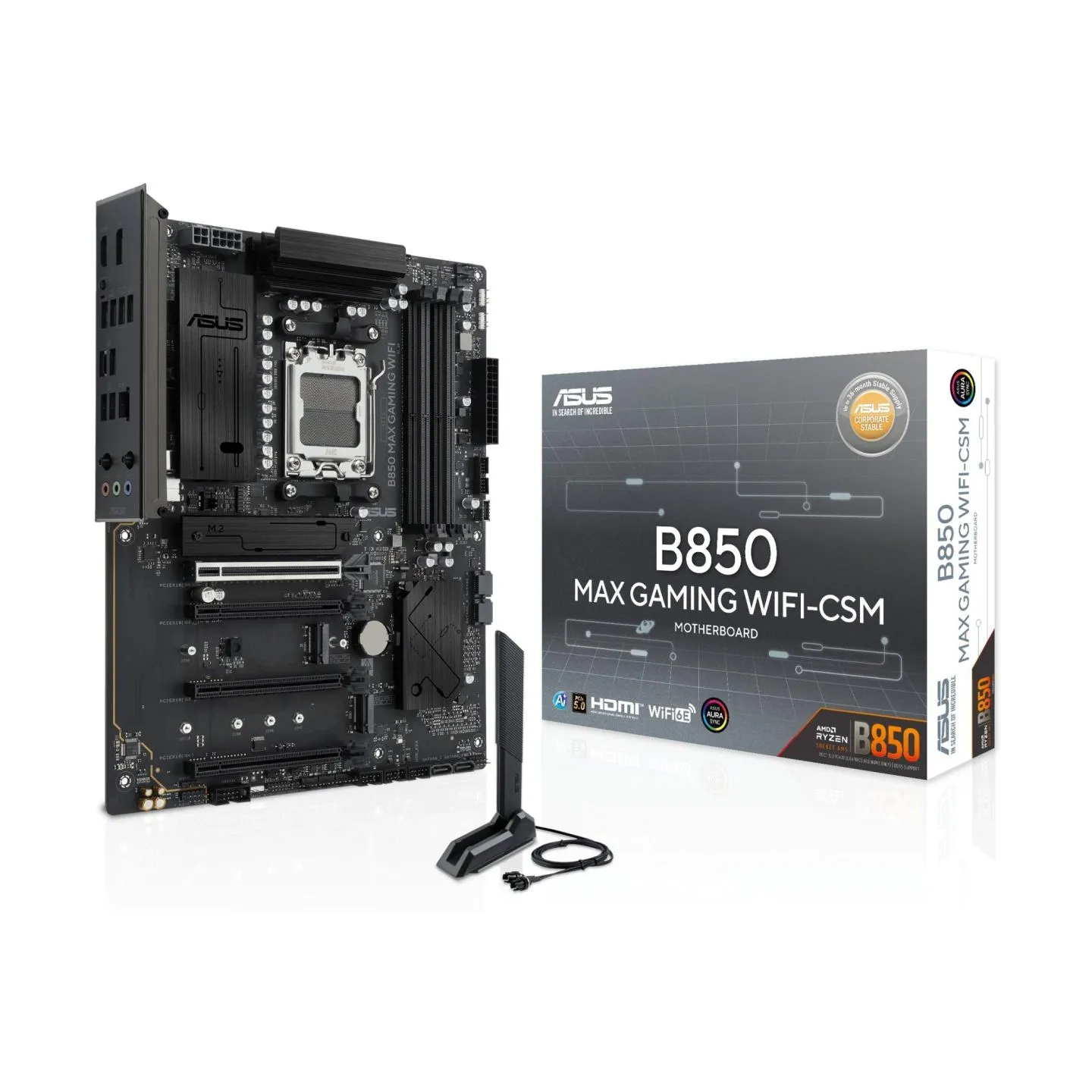 Asus Mainboard|ASUS|AMD B850|Socket AM5|ATX|RAM DDR5-SDRAM|4xSlots|Wi-Fi Yes|Bluetooth Yes|3xNumber of M.2 (M) slots|B850MAXGAMI