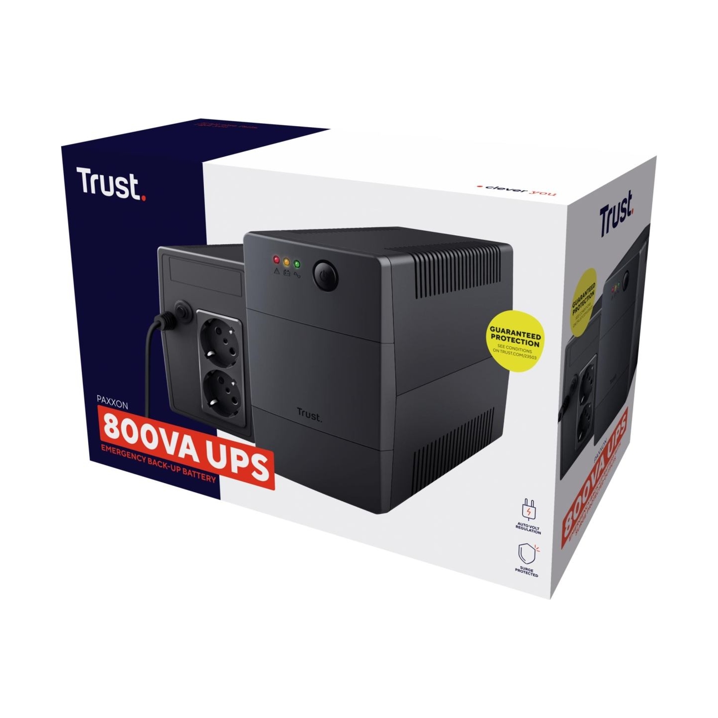 Trust UPS|TRUST|480 Watts|800 VA|Wave form type Simulated sinewave|Desktop/pedestal|23503