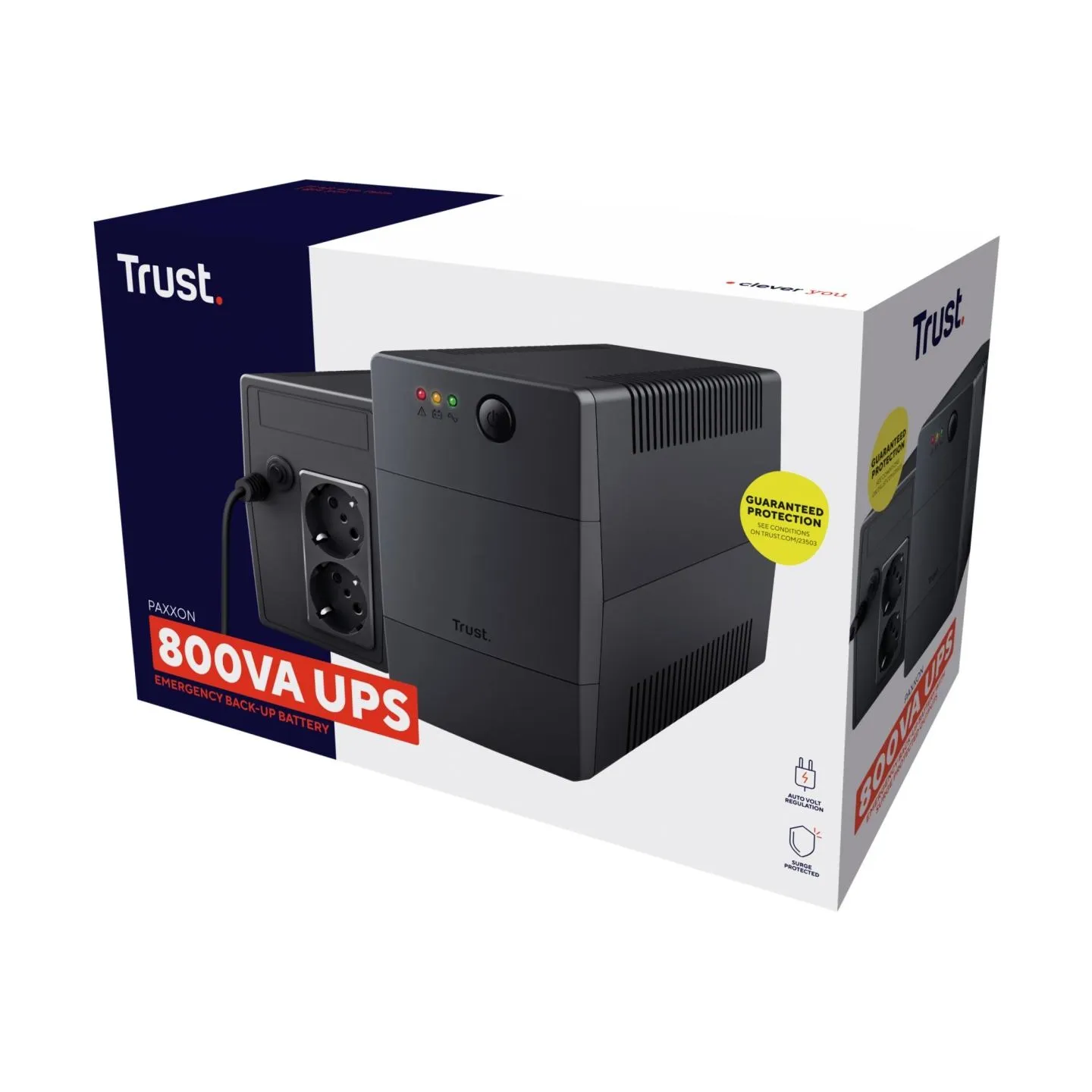 Trust UPS|TRUST|480 Watts|800 VA|Wave form type Simulated sinewave|Desktop/pedestal|23503