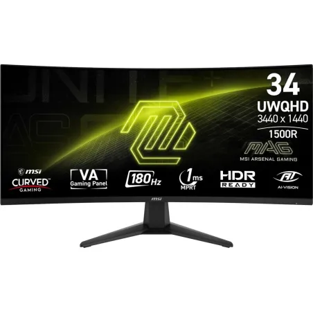 MSI LCD Monitor|MSI|MAG 346CQ|34"|Gaming/Curved|Panel VA|3440x1440|16:9|180 Hz|1 ms|MAG346CQ
