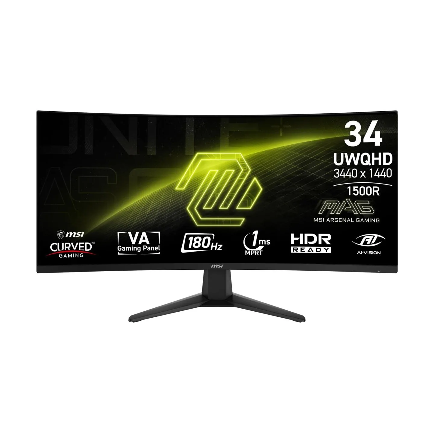 MSI LCD Monitor|MSI|MAG 346CQ|34"|Gaming/Curved|Panel VA|3440x1440|16:9|180 Hz|1 ms|MAG346CQ
