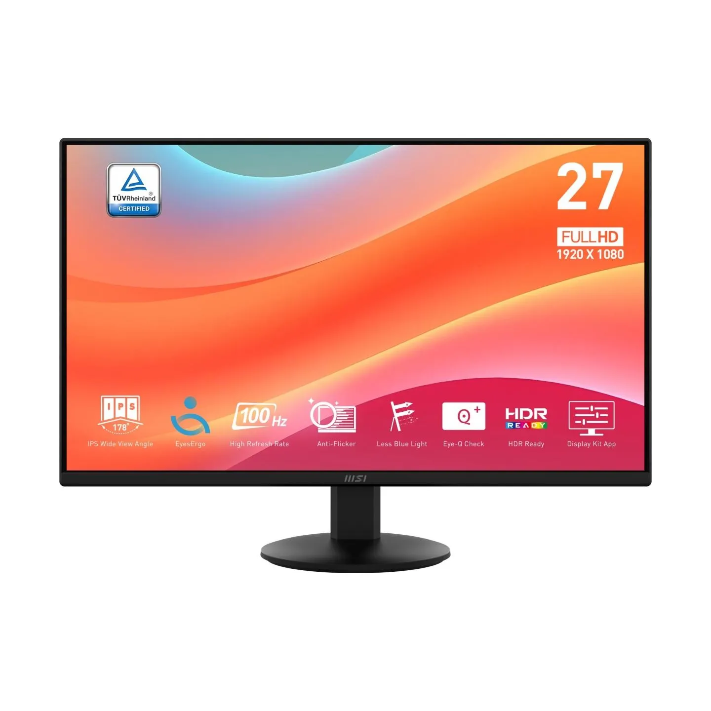 MSI LCD Monitor|MSI|PRO MP272L|27"|Business|Matte|Panel IPS|1920x1080|16:9|100Hz|1 ms|Tilt|Colour Black|PROMP272L
