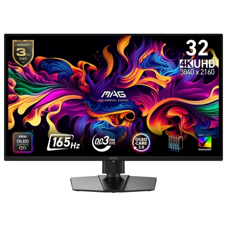MSI Monitor|MSI|31.5 "|3840 x 2160 pixels|4K Ultra HD|Native aspect ratio 16:9|QD-OLED|Flat|MAG322UPQD-OLEDE16