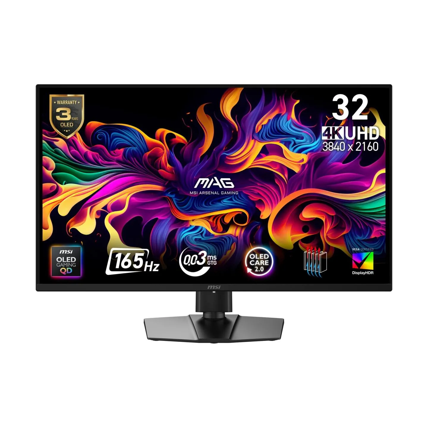 MSI Monitor|MSI|31.5 "|3840 x 2160 pixels|4K Ultra HD|Native aspect ratio 16:9|QD-OLED|Flat|MAG322UPQD-OLEDE16