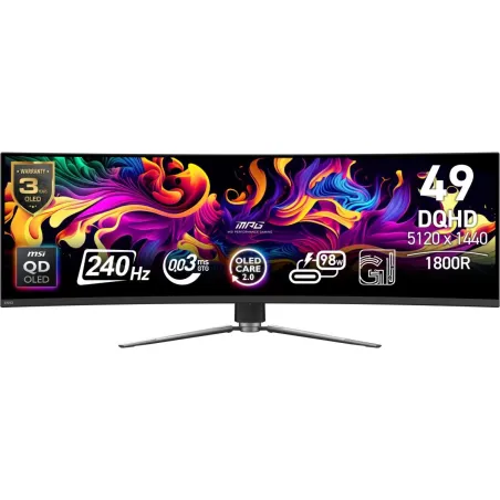 MSI Monitor MPG 491CQPX QD-OLED LED/QD-LED/Curved/240Hz/49 inches/Black